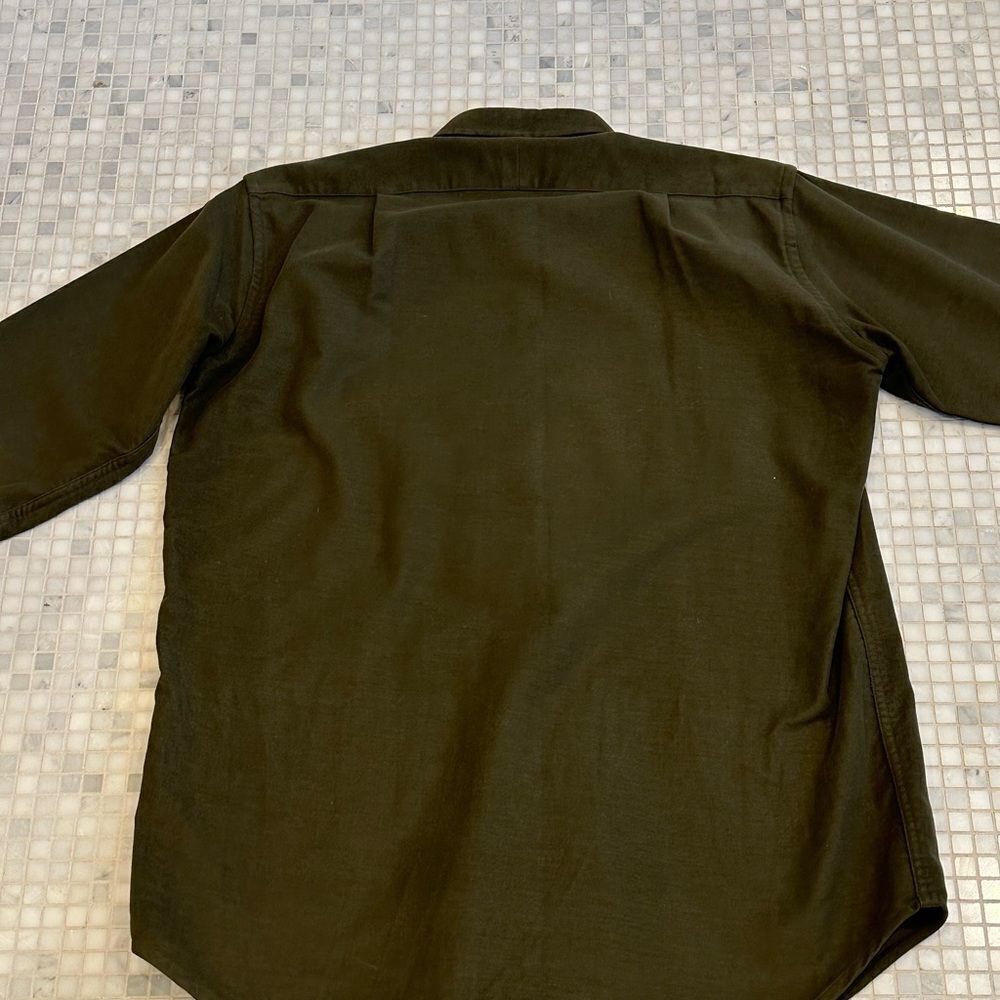 Charles Tywitt Green Flannel Cotton Buttondown Shirt - Picture 7 of 11